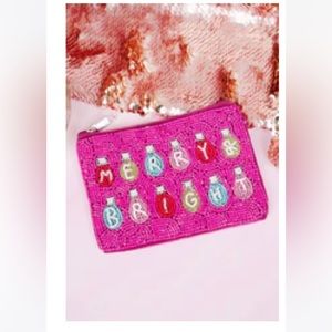 Viola Merry & Bright Fuchsia Seed Bead Coin Purse